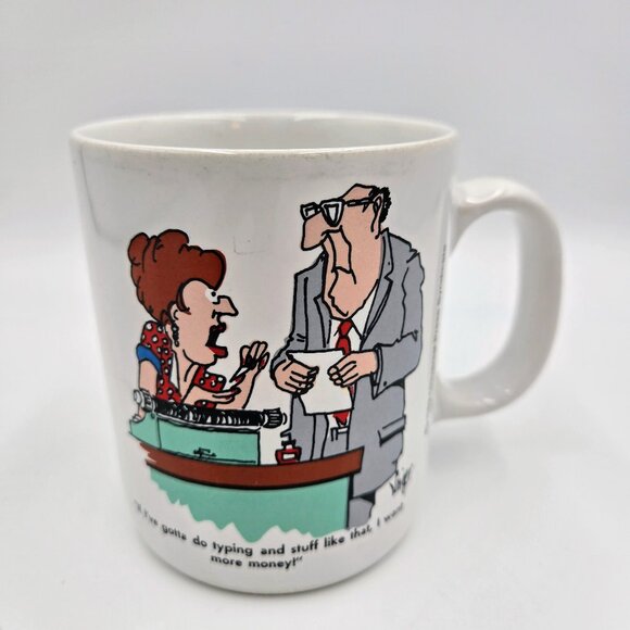 Vintage Herman Coffee Mug Cup Newspaper Comic Jim Unger Contenova Japan Read - Picture 2 of 10